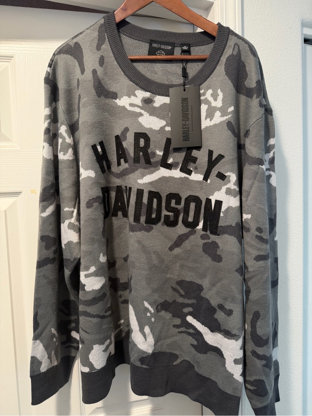 Harley-Davidson Gray Camouflage Crewneck Pullover